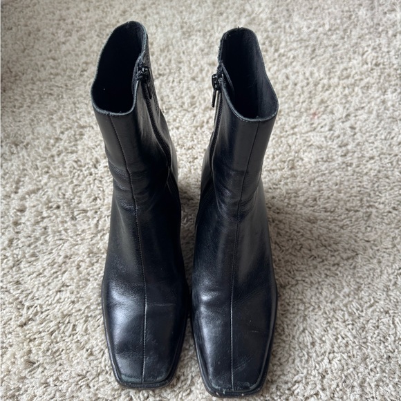 Jeffrey Campbell Black Leather Ankle Boots - Picture 2 of 5